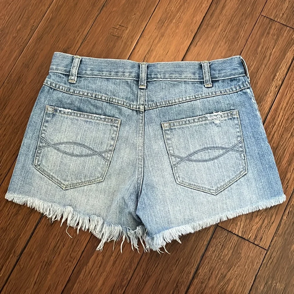 Abercrombie & Fitch Light Blue Distressed Denim Jean Shorts